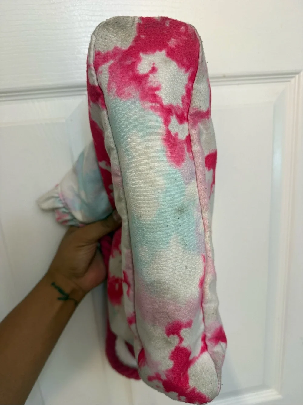 Kids Pink Tie-Dye Canvas Tote Bag with Rope Handles